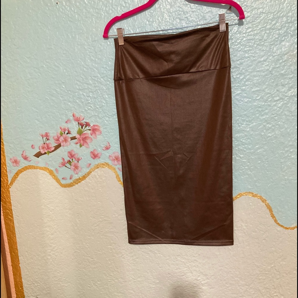 Faux leather skirt